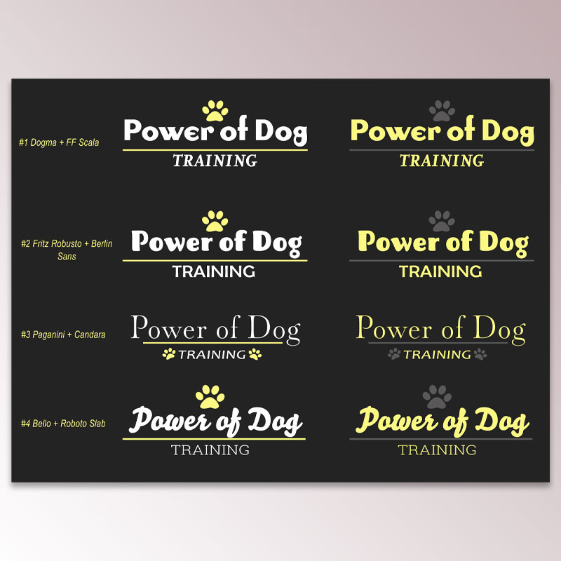 Logo Comps for Power of Dog Training