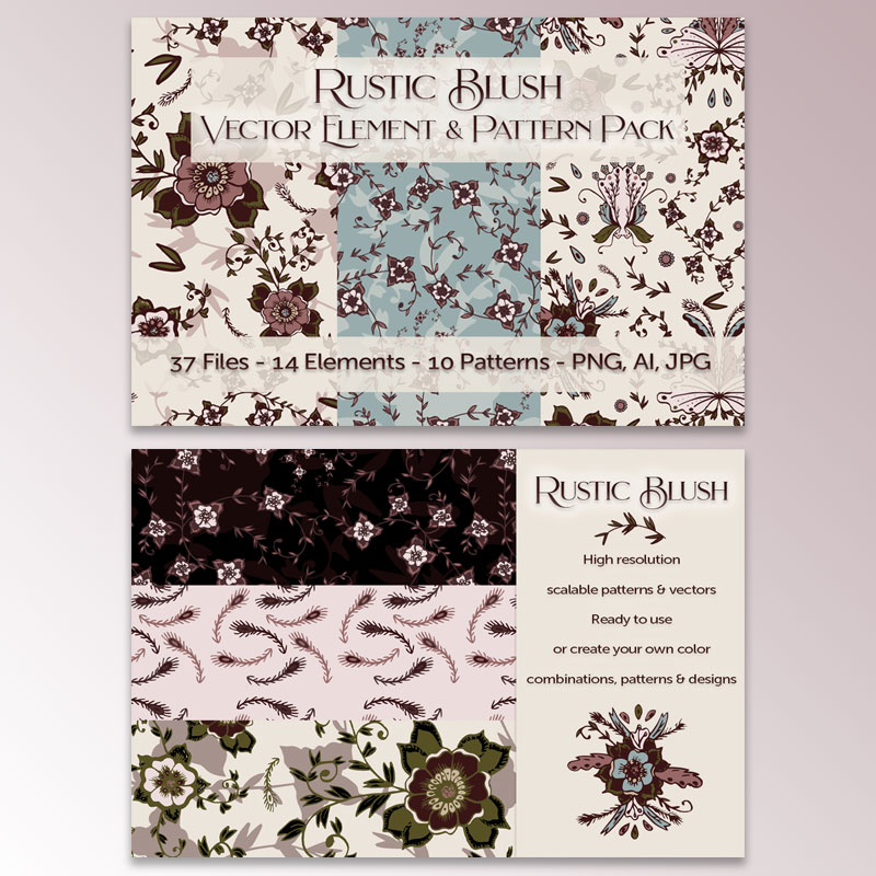 Damaris Gray Rustic Blush Pattern Pack