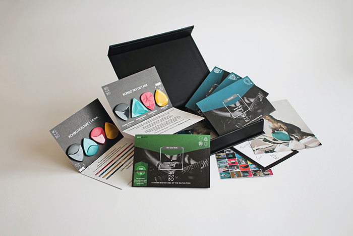 Examples of print marketing materials branded boxes and booklets