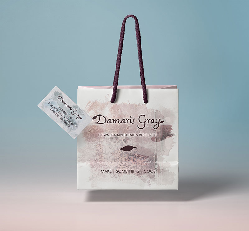 Damaris Gray shopping bag and tag by Kira McKeague 