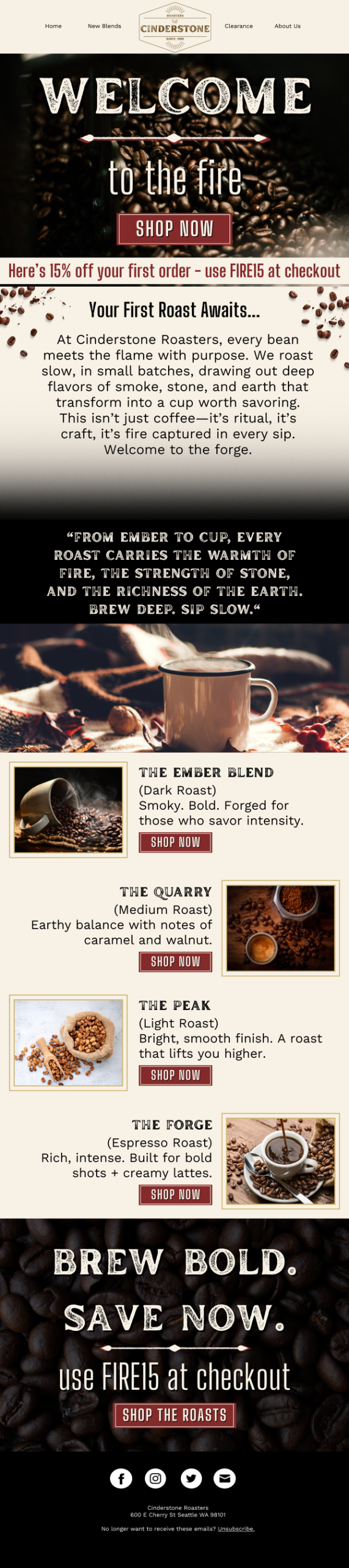 Welcome Email Flow Coffee