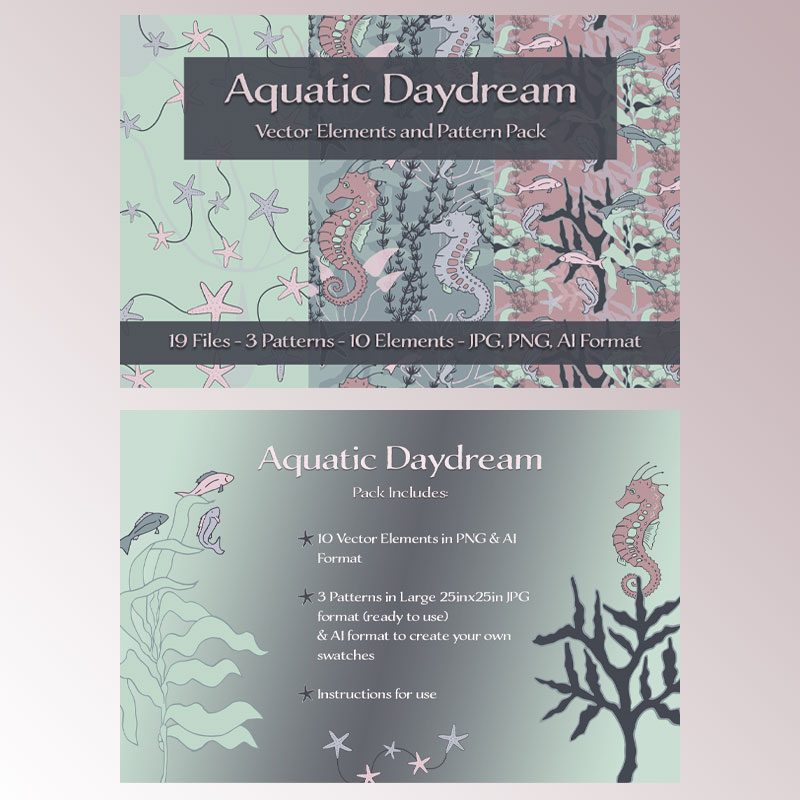 Damaris Gray Aquatic Daydream Pattern Pack
