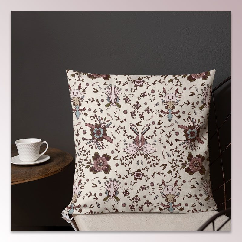 Damaris Gray Rustic Blush Pattern Pillow